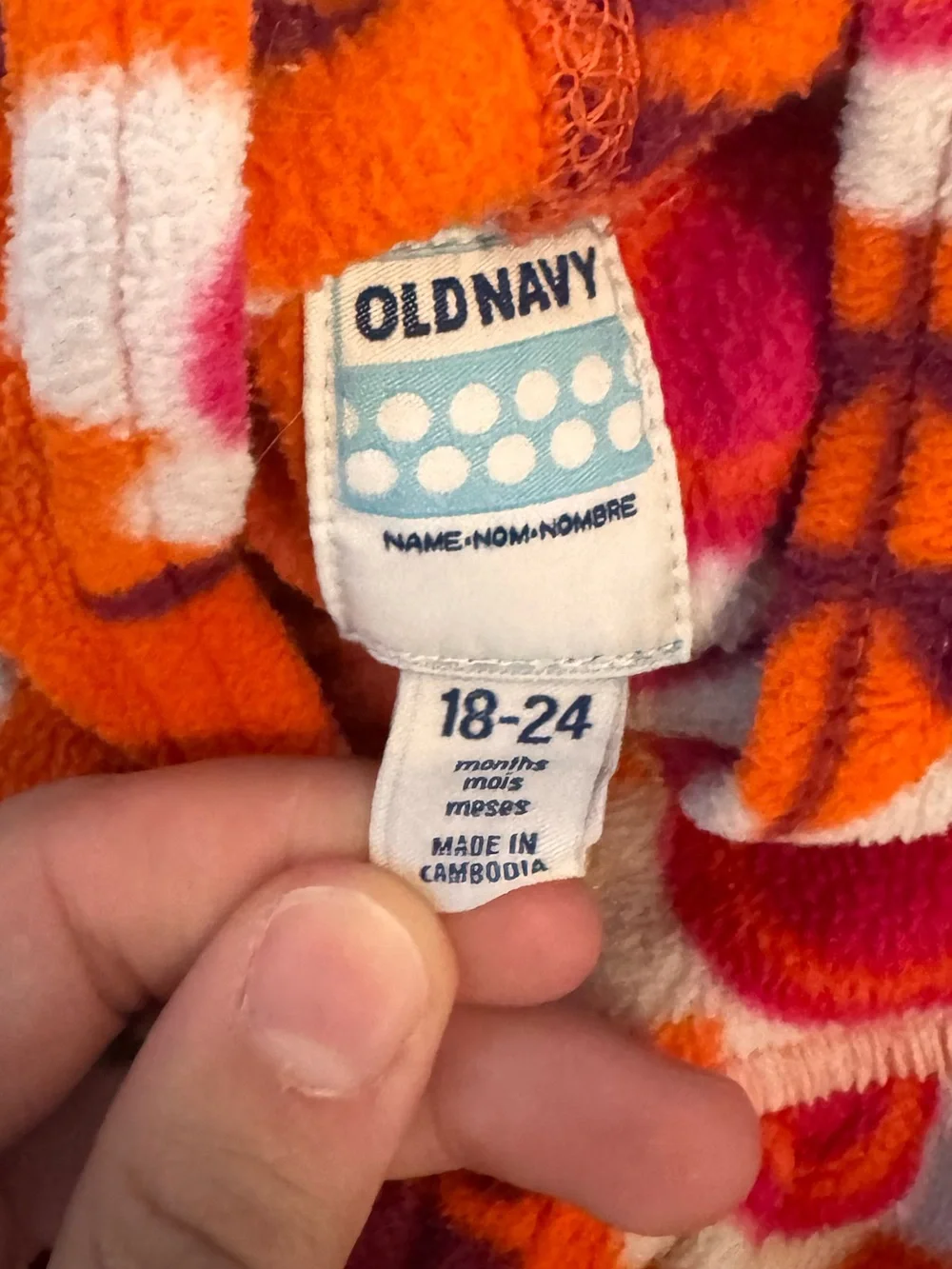 Old Navy Orange Floral Hooded Fleece Jacket Kids